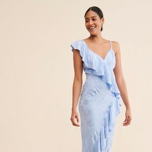 RAHI Ellison Ruffle Dress in Blue, size S - sold out online